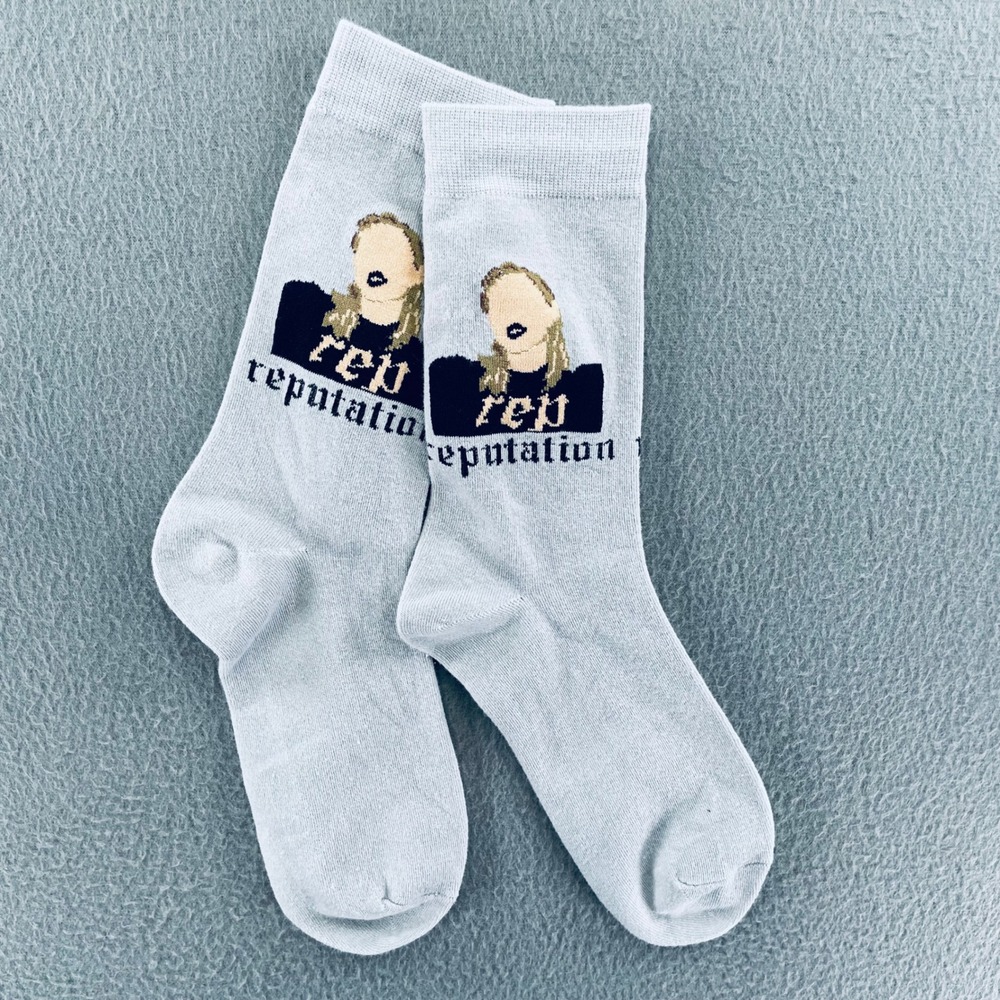 Taylor Swift Women Crew Socks Blue Reputation Pop Culture One Size Fan Merch